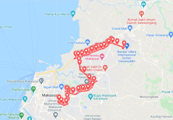 Jalur Trans Mamminasata: Rute Bus dan Jadwal: Koridor 2. Mall Panakkukang – Bandara Internasional Sultan Hasanuddin