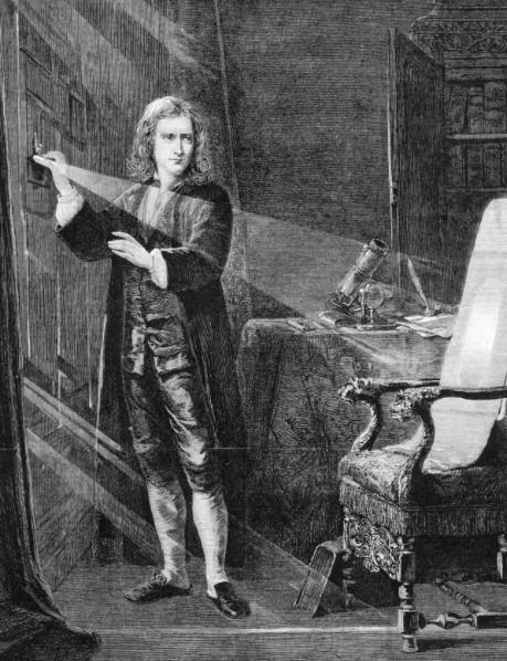 Percobaan Newton menyelidiki cahaya melalui Prisma