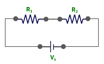 Gambar 1 Rangkaian Listrik Seri 2 Resistor