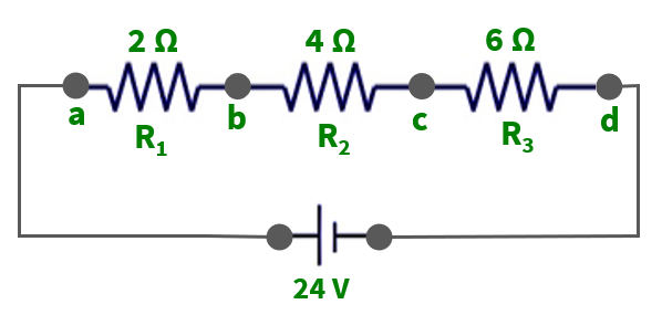 Gambar 2 Rangkaian Listrik Seri 3 Resistor